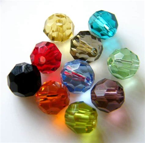 100pcs 6mm Faceted Round Crystal Beads Mixed Beadsforewe