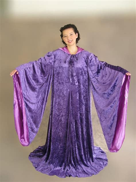 Wizard Purple Robe With Hood Sleeves Fashion Costume Lined In Etsy