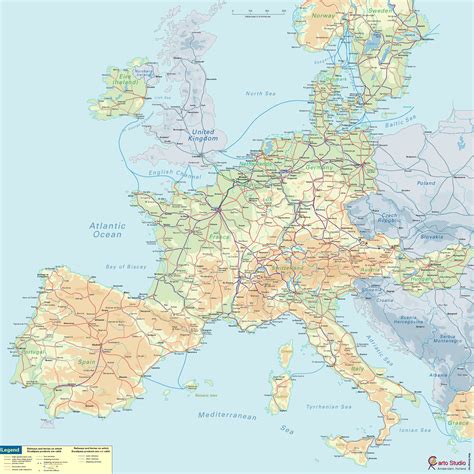 European Railway Map Europe • Mappery