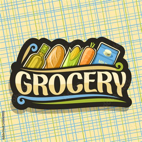 Vector Logo For Grocery Store Black Sign With Cooking Oil French