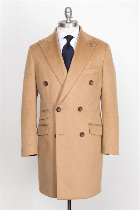 Mens Double Breasted Camel Hair Topcoat The Coat Features A 6 X 3