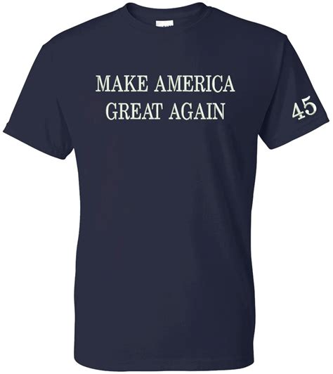 Peerless Embroidery Make America Great Again Embroidered T Shirt Navy