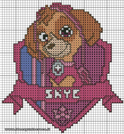 Cross stitch pattern on high quality pdf ready to download and print. schema skye paw patrol punto croce | Tiny cross stitch ...