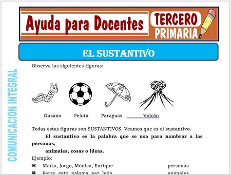 Clases De Sustantivo Para Segundo Grado De Primaria Pdf Sustantivo