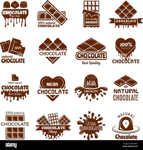 Chocolate Badges Logo Design For Sweets Cacao Beans Desserts Cooking