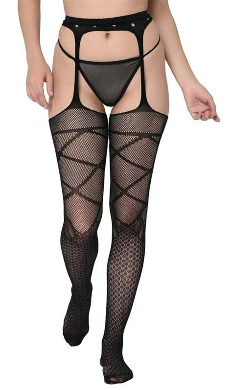 Ogimi Ohh Give Me Womens Sheer Fishnet Lower Bodystocking Design 7