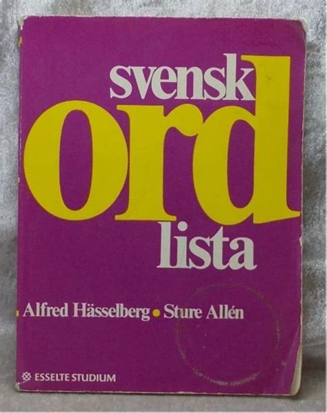 Svensk Ordlista Alfred Hässelberg Sture Allén På