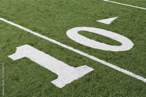 10 Yard Line On American Football Field In Stadium Stock Photo Adobe