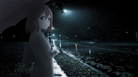 Wallpaper Anime Rain Umbrella Hirasawa Yui Night K ON X