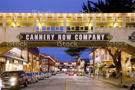 Cannery Row In Monterey Ca At Night Stock Photo Download