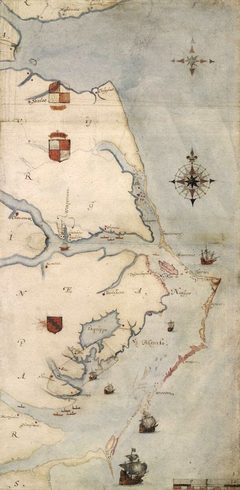Roanoke Map 1584 Roanoke Colony Roanoke Island Map
