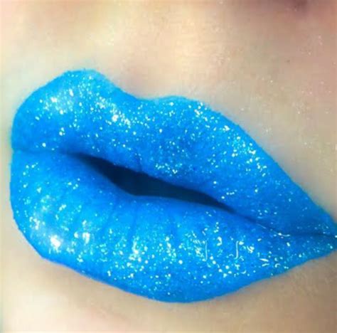 Blue Moon Glitter Lip Art Lip Art Makeup Blue Lipstick