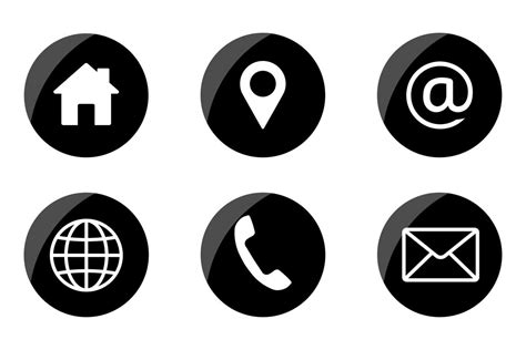 Contact Us Web Icon Set For Web And Mobile Black Round Communication