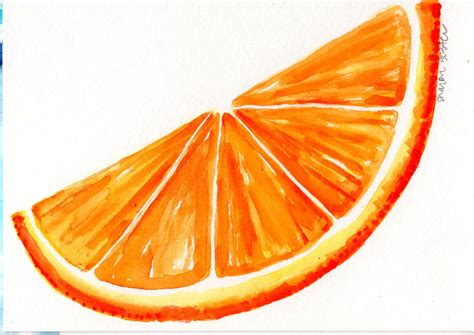 Orange Watercolor Painting Fruit Watercolor 5 X 7 Original Etsy