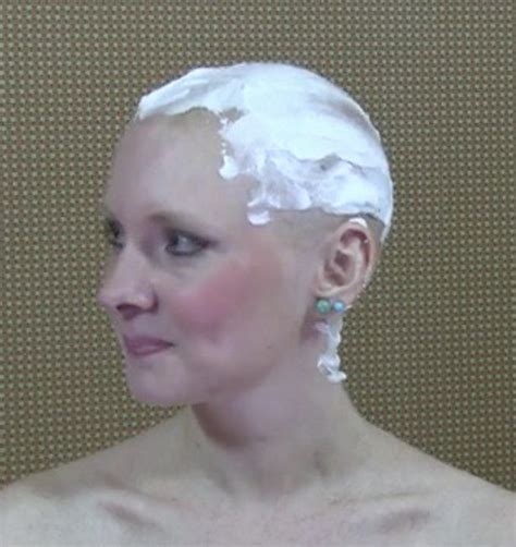 Pin On Bald Women Covered In Shaving Cream 03
