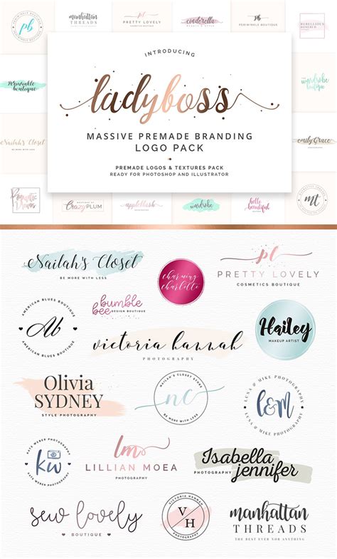 Whether it's for a temporary competition or a more permanent group chat, picking the right team name will set the tone for the. Ladyboss Premade Branding Logos | Premade branding, Logos ...