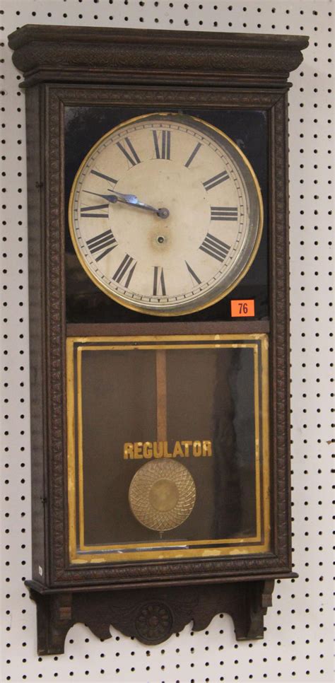 Bid Now Sessions Regulator Oak Case Wall Clock With Pendulum And Key