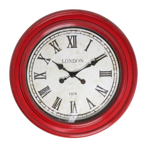 Buy Fulton Large Wall Clock Red Purely Wall Clocks