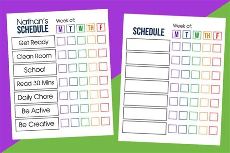 Kids Daily Schedule Printable Over The Big Moon