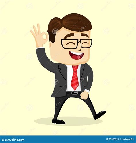 Vector Flat Illustration Happy Businessman Or Manager Stock Vector