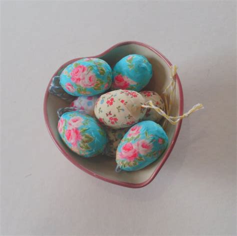 Fabric Covered Easter Eggs 3 Small Folksy