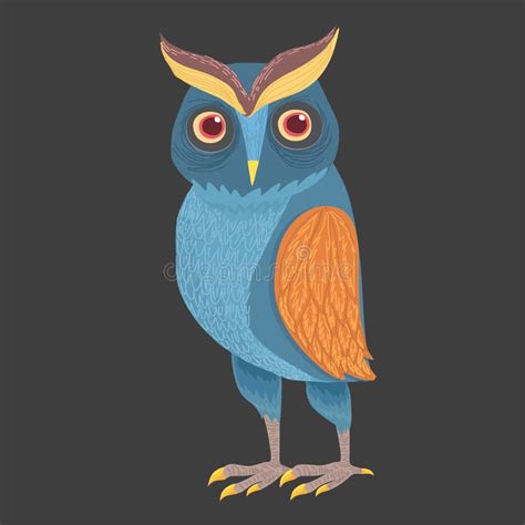 Beautiful Blue Owl Stock Vector Illustration Of Animal 66621591