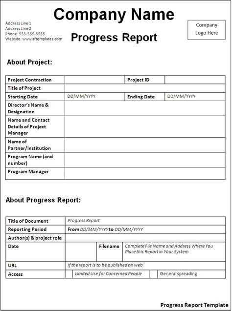 4 Progress Report Templates Word Excel Pdf Sample Templates