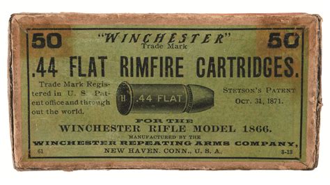 Winchester 50 Count Box Of 44 Flat Rimfire Cartridges Rock Island