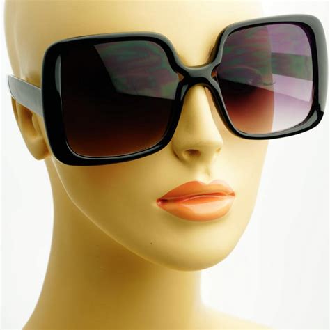 Celebrity Retro Style Extra Large Oversized Womens Square Sunglasses Black Ebay