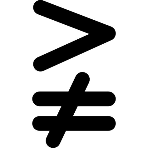 Greater But Not Equal Mathematical Symbol Free Signs Icons