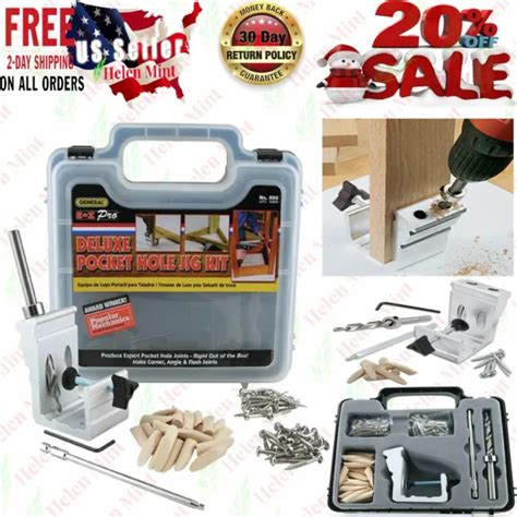 Pro Pocket Hole Jig Kit 850 Ez Tool System Woodworking Screw Drill