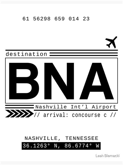 Bna Nashville International Airport Call Letters Photographic Print