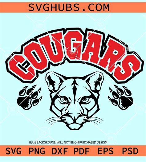 Cougars Mascot Svg Cougars Football Svg Cougars Svg Cougars Svg