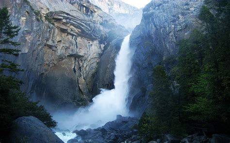 Wallpaper Yosemite National Park California Usa Cliff Waterfall 1920x1200 Hd Picture Image