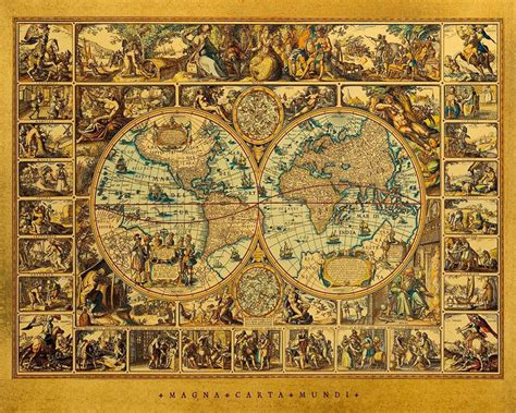 Manda Carta Mundi Ancient World Map Vintage Poster Wall Decor Etsy