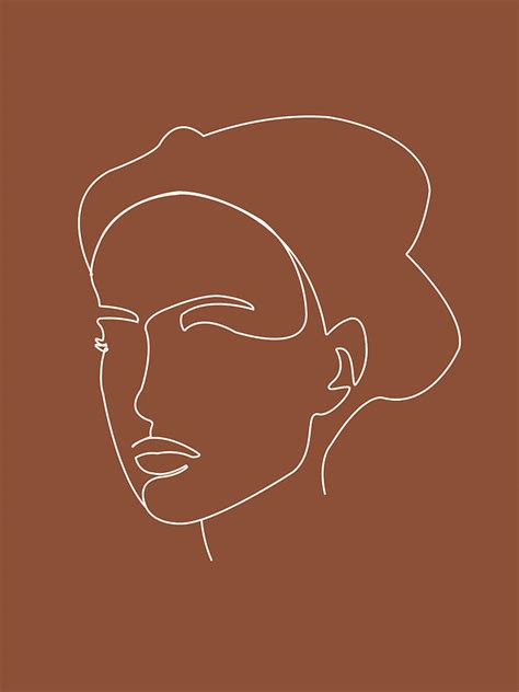 Face 01 Abstract Minimal Line Art Portrait Of A Girl