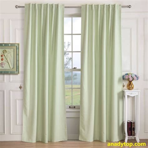 Light Green Solid Blackout Curtains Insulated Thermal Drapes 2panels
