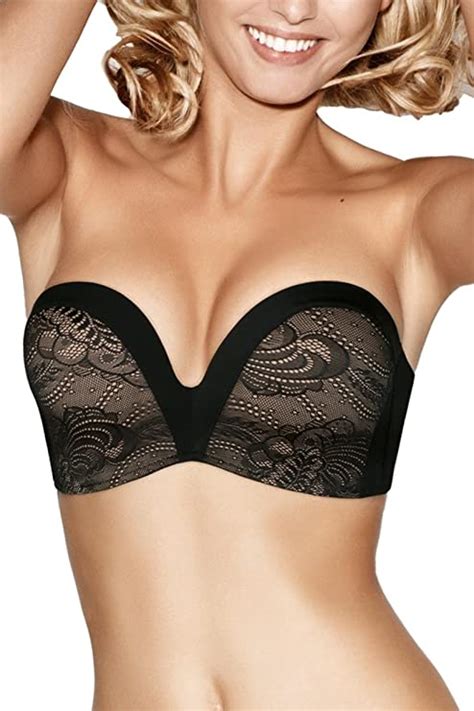 Wonderbra Ultimate Strapless Lace Bra 9469 Black 32 F At Amazon Womens Clothing Store Bras