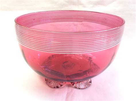 Stevens Williams Art Glass Co Hand Blown Cranberry Crystal Etsy