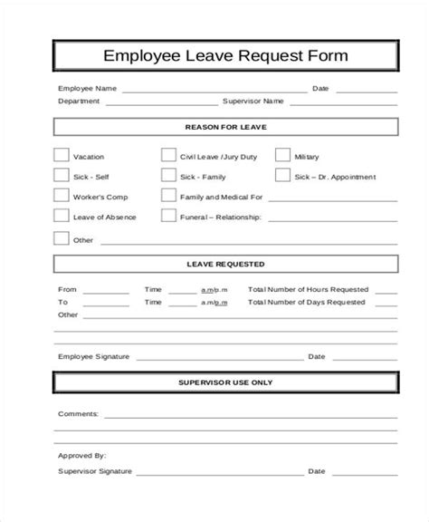 Free 18 Leave Request Forms In Pdf Ms Word Excel