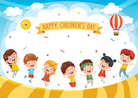 Happy Childrens Day Design With Kids Playing 1128636 Vector Art At
