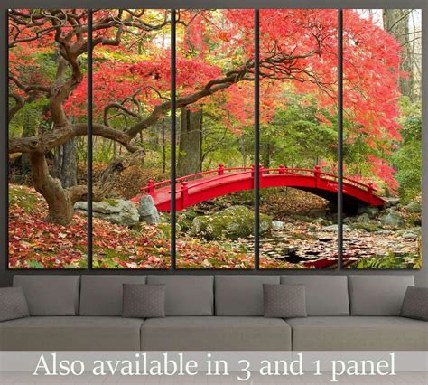 Beautiful Japanese Garden And Red Bridge №1444 Ready To