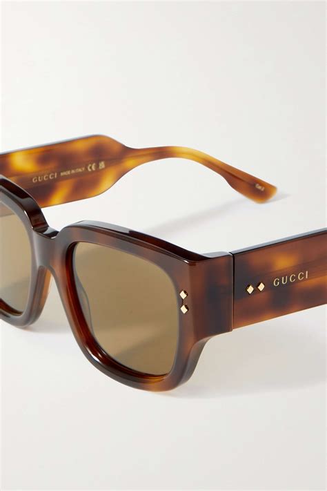 tortoiseshell nouvelle vague square frame tortoiseshell acetate sunglasses gucci eyewear net