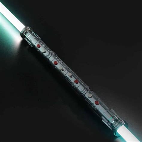 Ziasabers Dm Double Bladed Lightsaber Realistic Metal Silver Hilt
