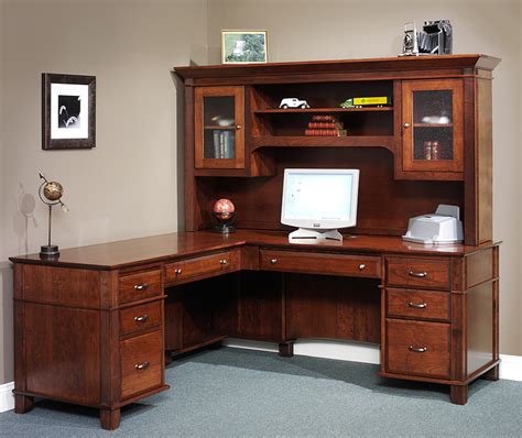 Some light assembly is required. Arlington Executive L Desk with Optional Hutch Top from ...