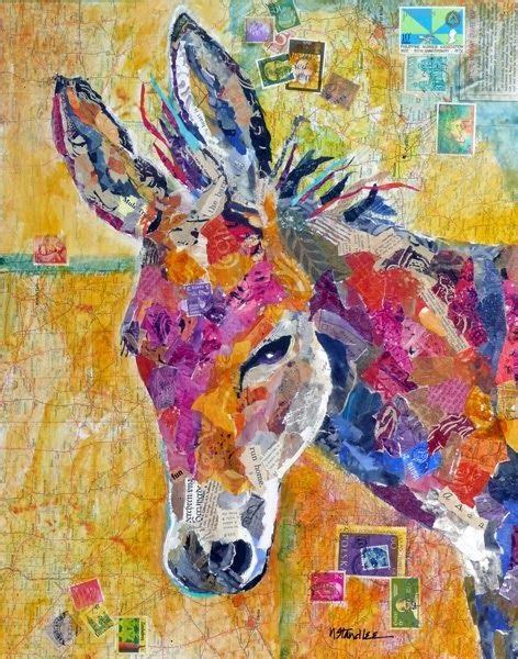 An Abstract Painting Of A Donkey With Many Colors And Patterns On Its Face