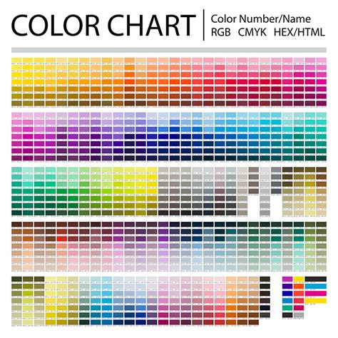 Hexhtml Rgb Cmyk Color Codes High Resolution Color Chart
