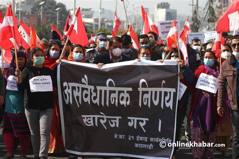 Nepali Congress Demonstrates Against House Dissolution Across Nepal Onlinekhabar English News