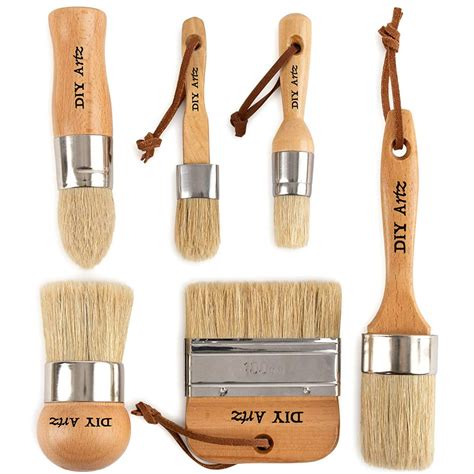 Diyartz Chalk And Wax Paint Brush Set Of 6 For Waxing And Painting