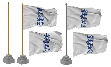 England And Wales Cricket Board Ecb Flag Waving Different Style With